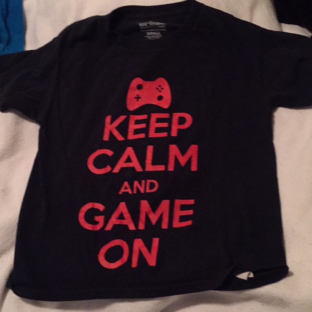 Boys black short sleeved T-shirt